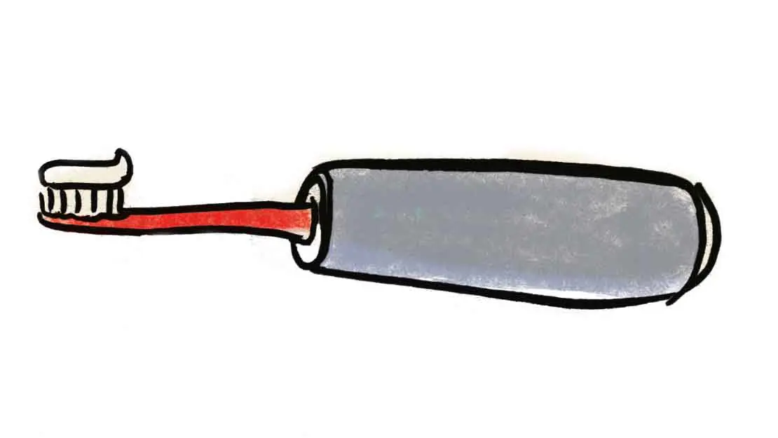 Illustration einer Zahnbürste mit dickem Griff
