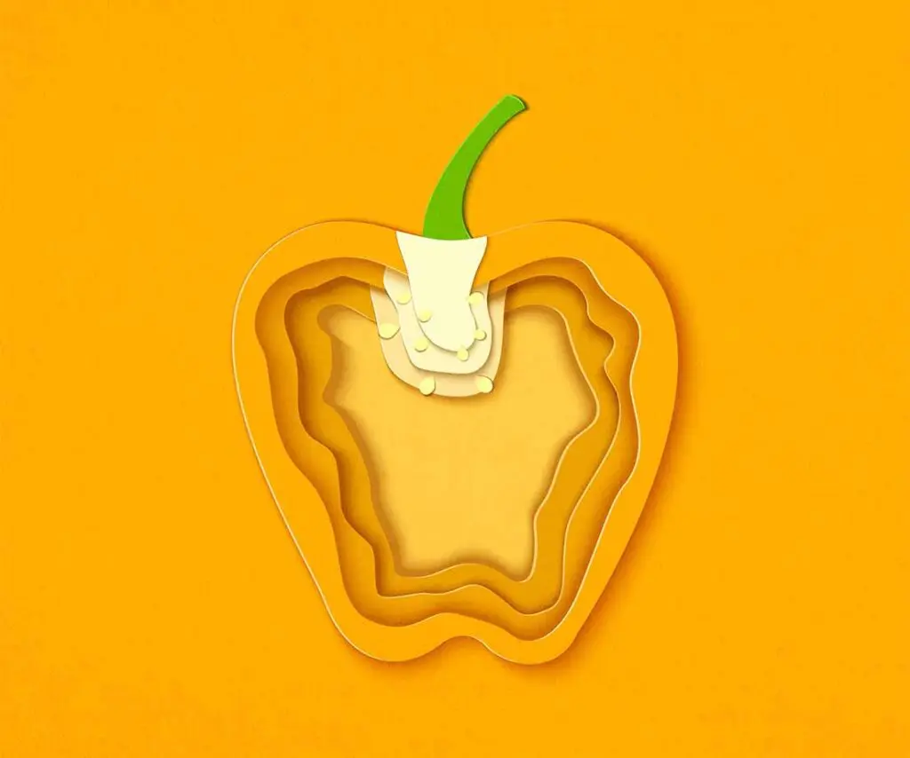 aufgeschnittene Paprika