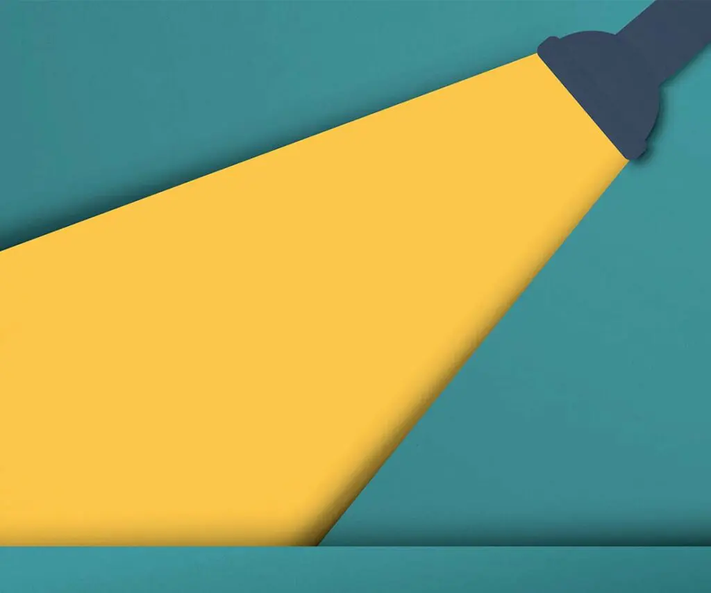 Taschenlampe mit Lichtkegel