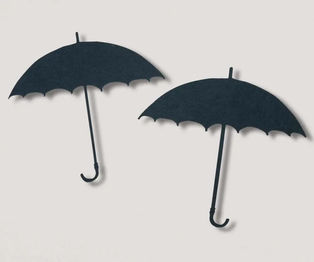 aufgespannte Regenschirme