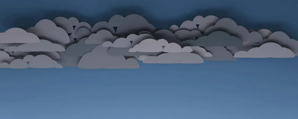 dunkle Wolken am Himmel als Symbol für Lebensmüdigkeit