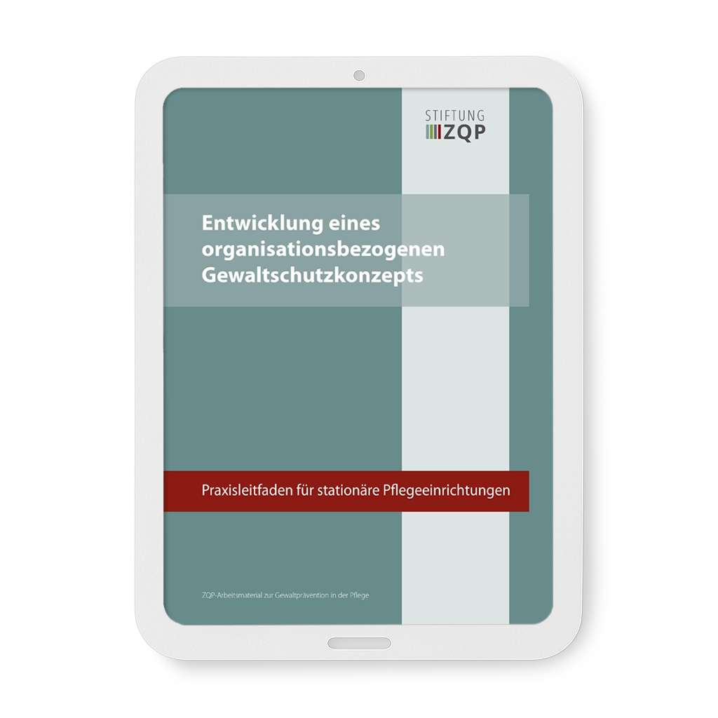 Titelseite der Broschüre „Praxisleitfaden zur Entwicklung eines Gewaltschutzkonzepts“