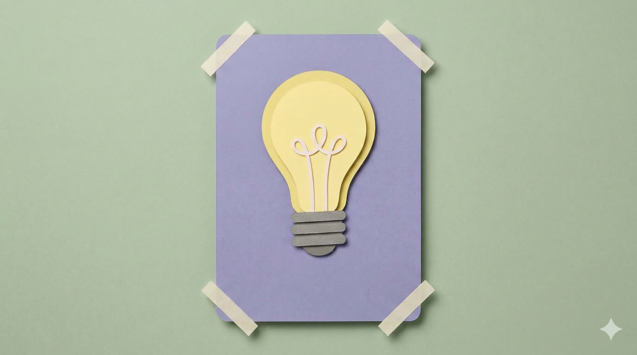 Poster, in dem sich eine Glühbirne befindet