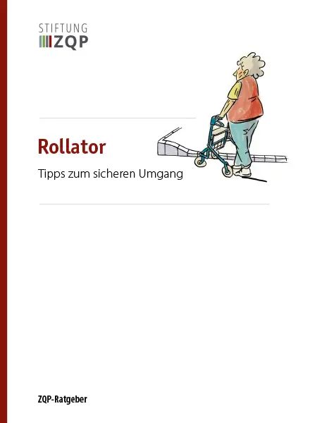 Titelseite der Broschüre „Rollator – Tipps zum sicheren Umgang“
