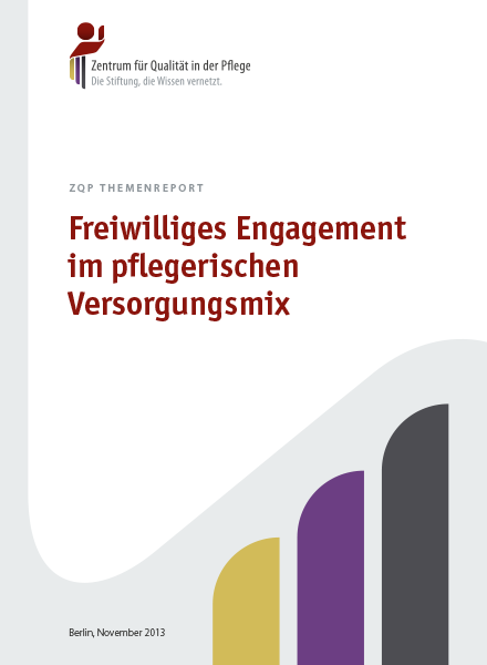 Titelseite ZQP-Themenreport Freiwilliges Engagement im pflegerischen Versorgungsmix